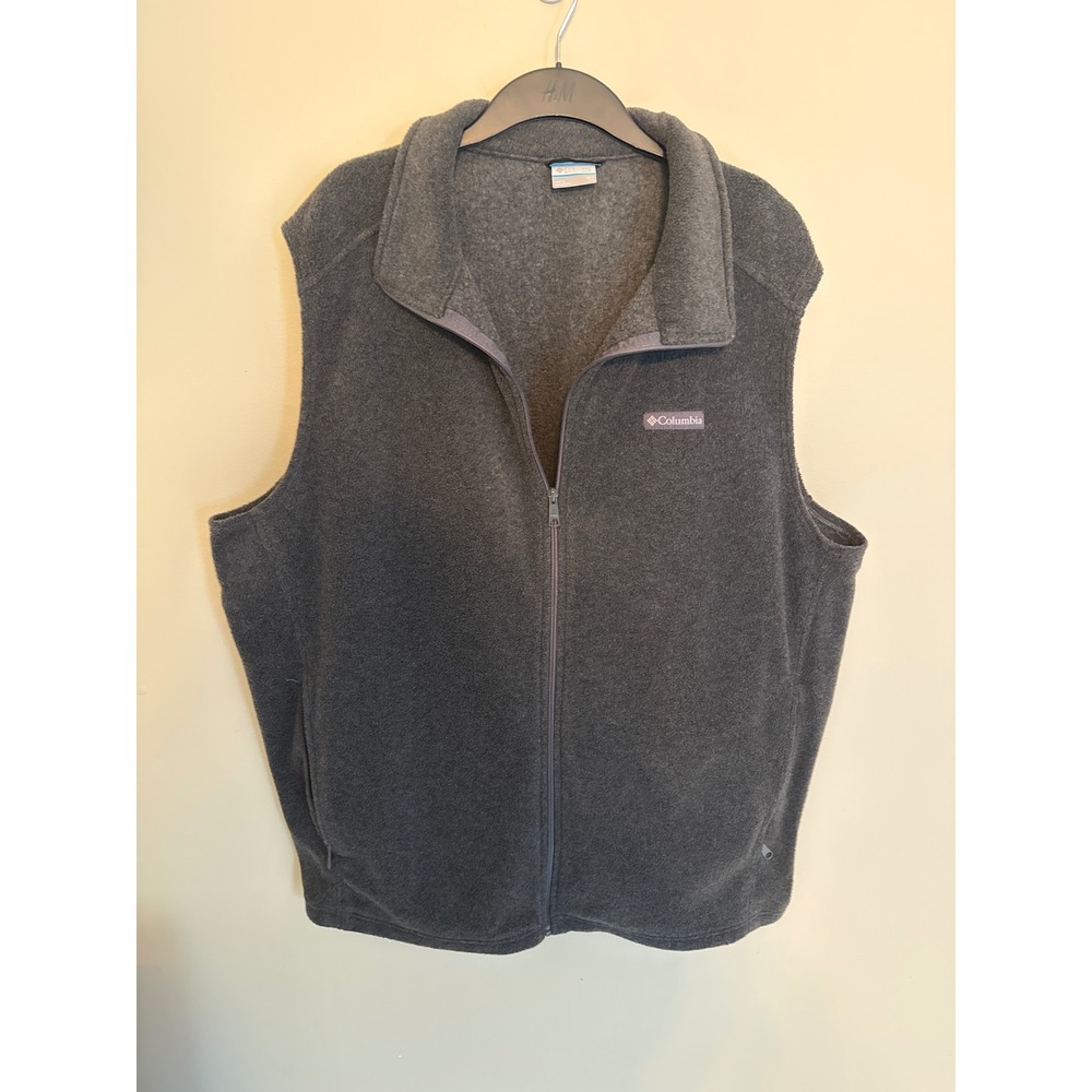 Columbia Steens Mountain Fleece Vest Mens 3XT Tall Charcoal Gray Full Zip AT1535